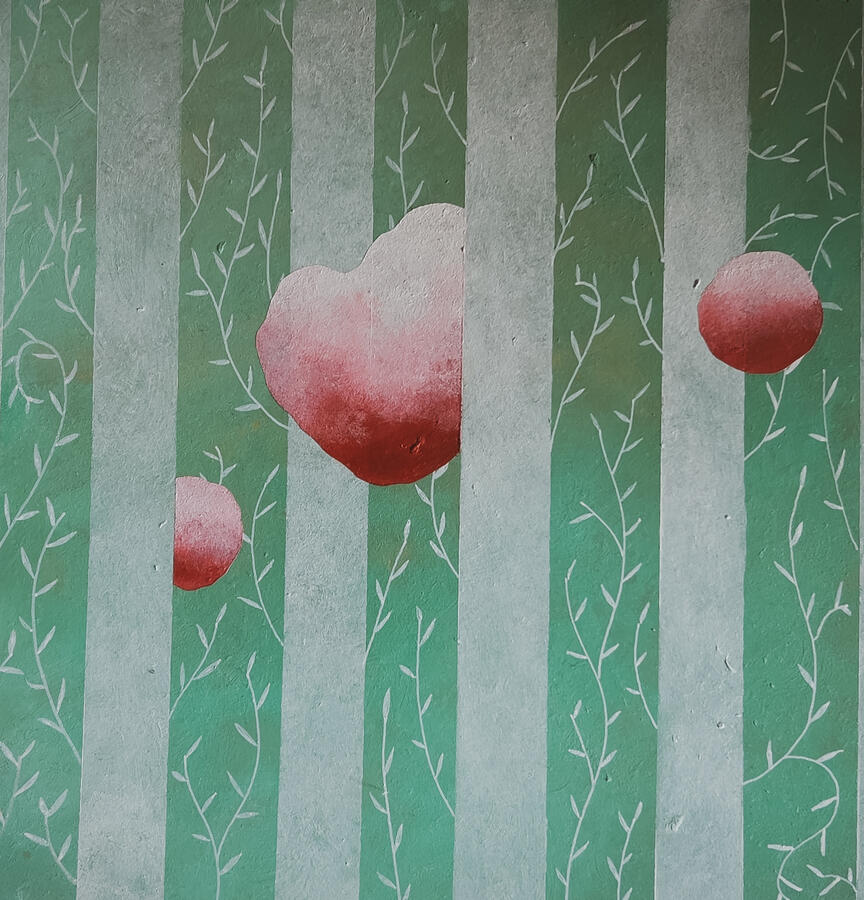 Viaggiando nei tuoi pensieri posso scorgere la nuvola cuore / Travelling through your thoughts I can glimpse the heart cloud · 33×33 cm